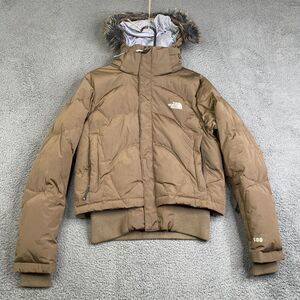 The North Face Prodigy 600 Down Parka Cropped Coat Puffer Brown Womens Sz M